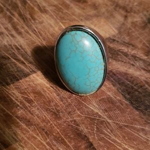 Costume Jewelry Turquoise Flexible Ring
